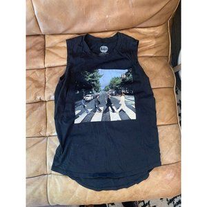 Beatles muscle tee tank screen print top shirt t-shirt cutoff small
